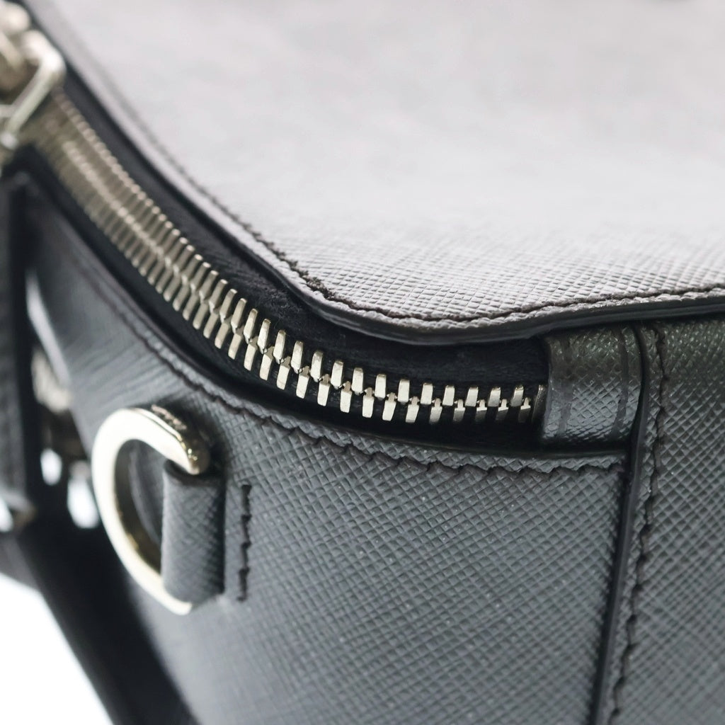 PRADA(プラダ) サフィアーノ 2WAYショルダーバッグ ハンドバッグ ダークグレー サフィアーノレザー 2VH069 シルバー金具