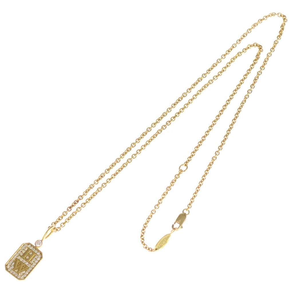 HARRY WINSTON(ハリーウィンストン) HWロゴ チャーム ネックレス パヴェ ダイヤ YG イエローゴールド CMDYRDPALOG レディース