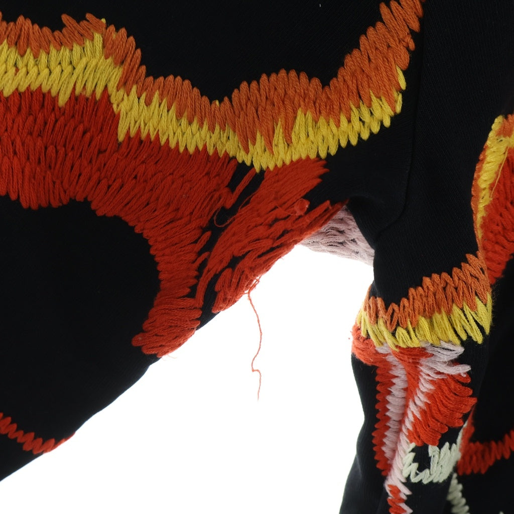 LOEWE(ロエベ) 22SS Pansies Embroidery Sweatshir 刺繍オーバーサイズスウェット トレーナー ブラック H526Y24X01