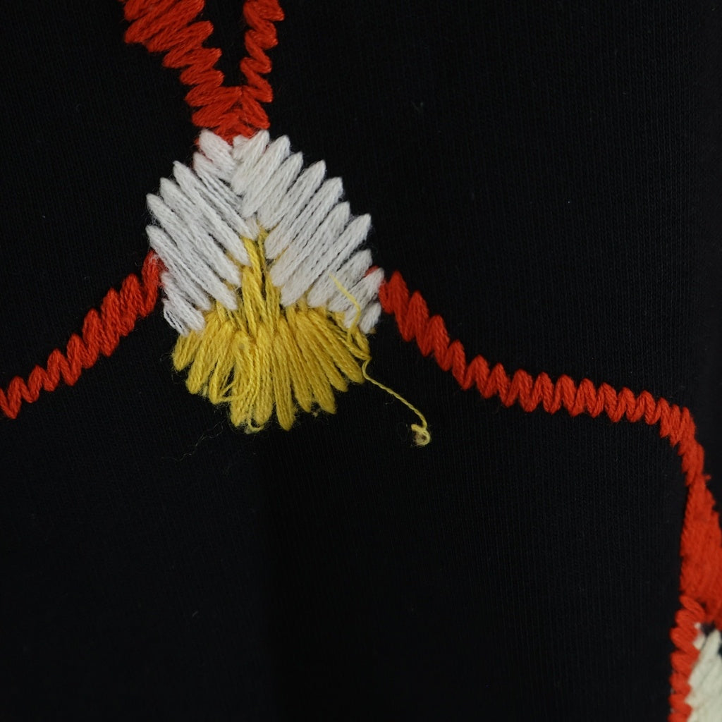 LOEWE(ロエベ) 22SS Pansies Embroidery Sweatshir 刺繍オーバーサイズスウェット トレーナー ブラック H526Y24X01