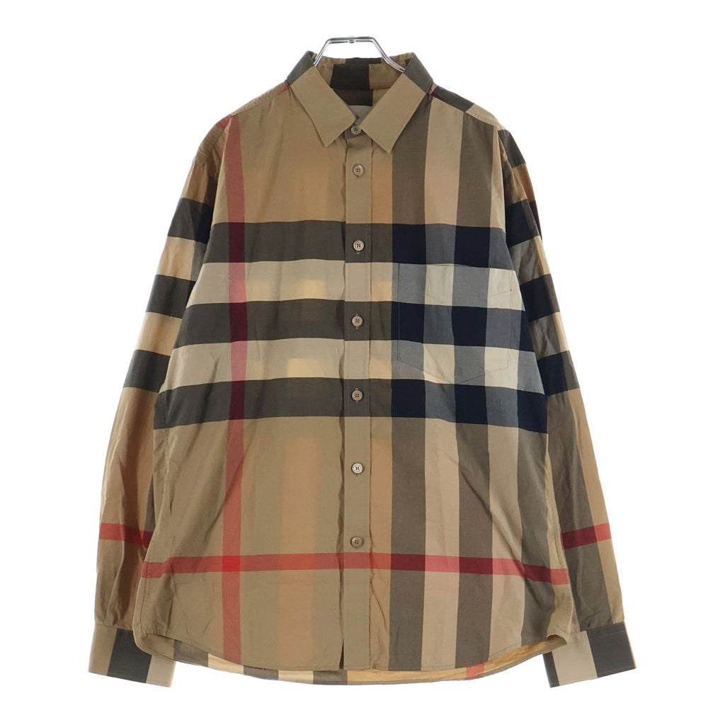 BURBERRY(バーバリー) メガチェック 長袖コットンシャツ レギュラーカラー ベージュ 8010213