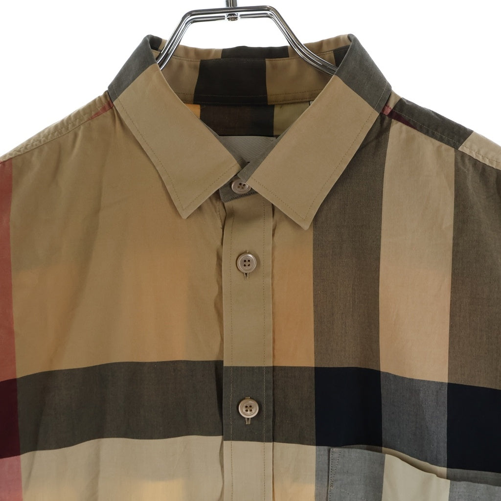 BURBERRY(バーバリー) メガチェック 長袖コットンシャツ レギュラーカラー ベージュ 8010213