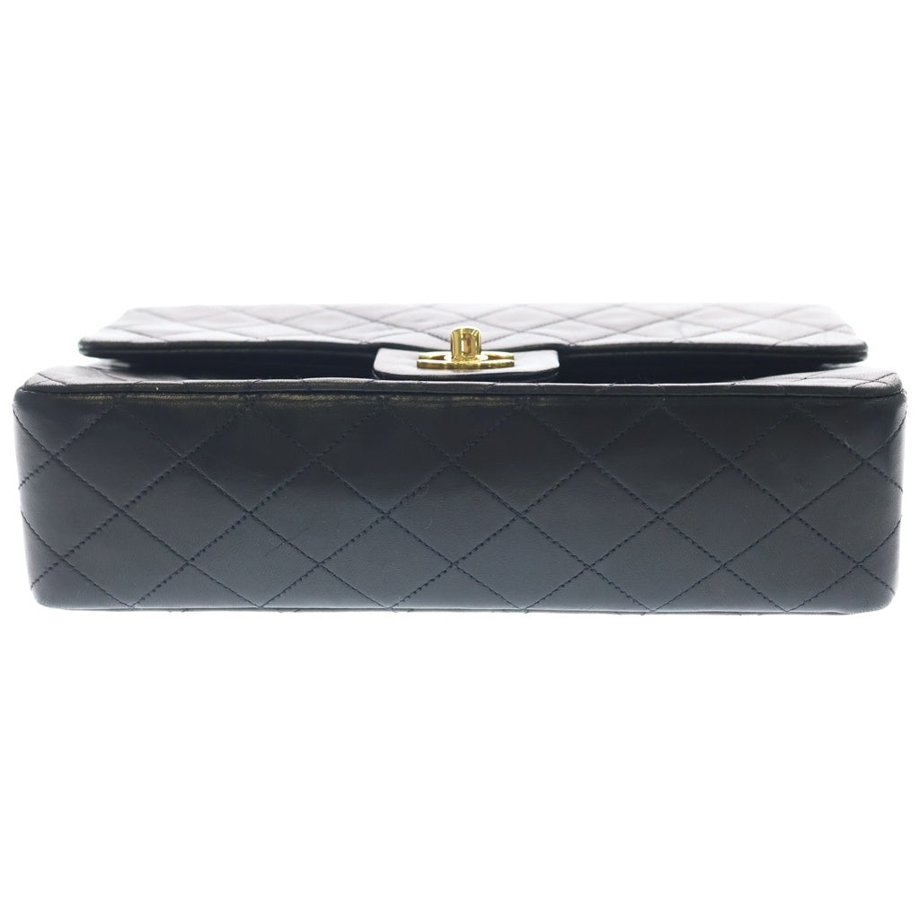 CHANEL(シャネル) マトラッセ25 Wフラップ Wチェーンショルダーバッグ ブラック ラムスキン ゴールド金具 レディース