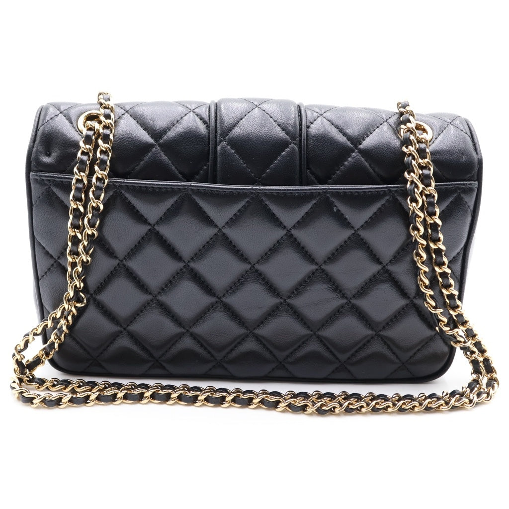 CHANEL(シャネル) マトラッセ23 ラムスキン ゴールド金具 チェーン ショルダーバッグ プレート ブラック AS5705 レディース