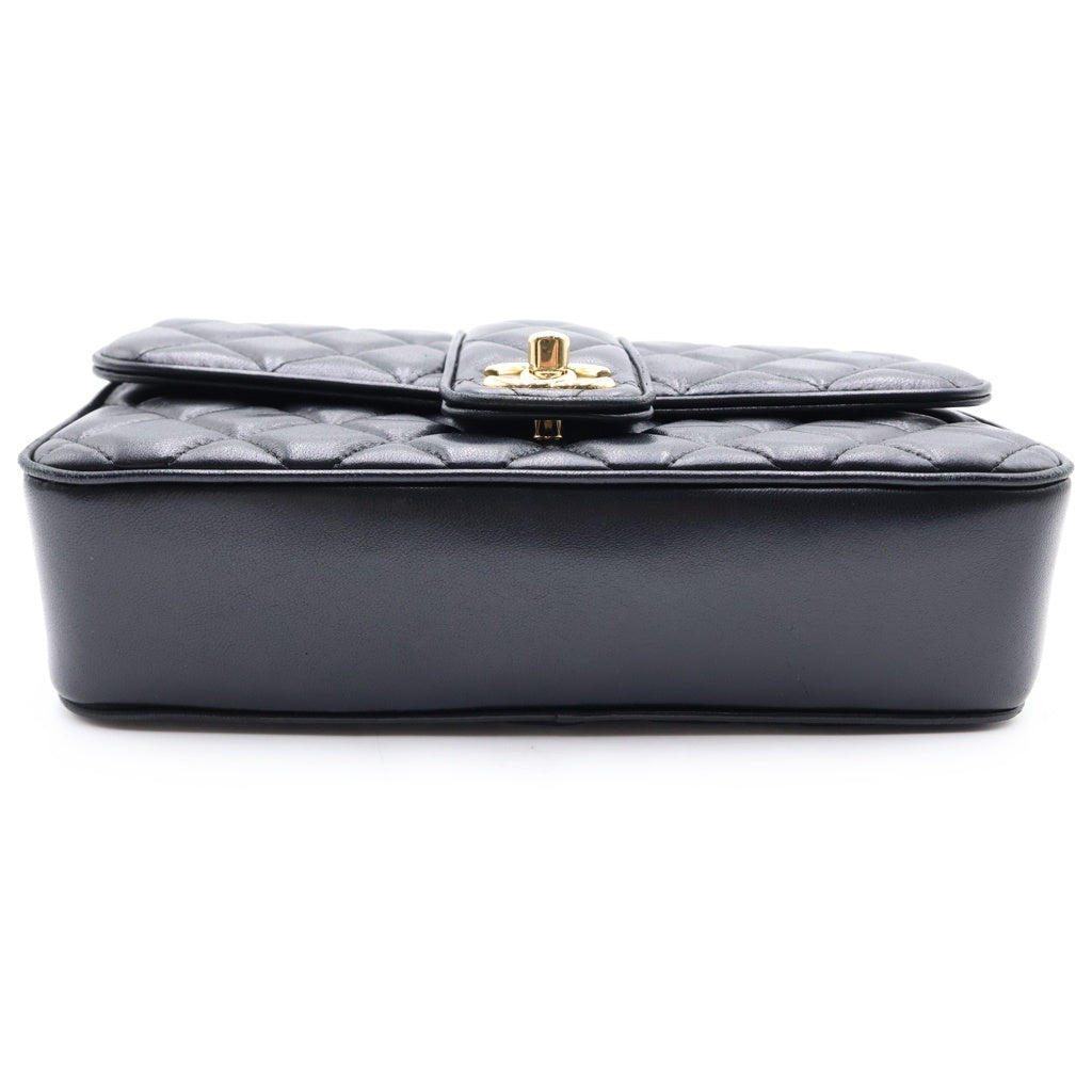 CHANEL(シャネル) マトラッセ23 ラムスキン ゴールド金具 チェーン ショルダーバッグ プレート ブラック AS5705 レディース