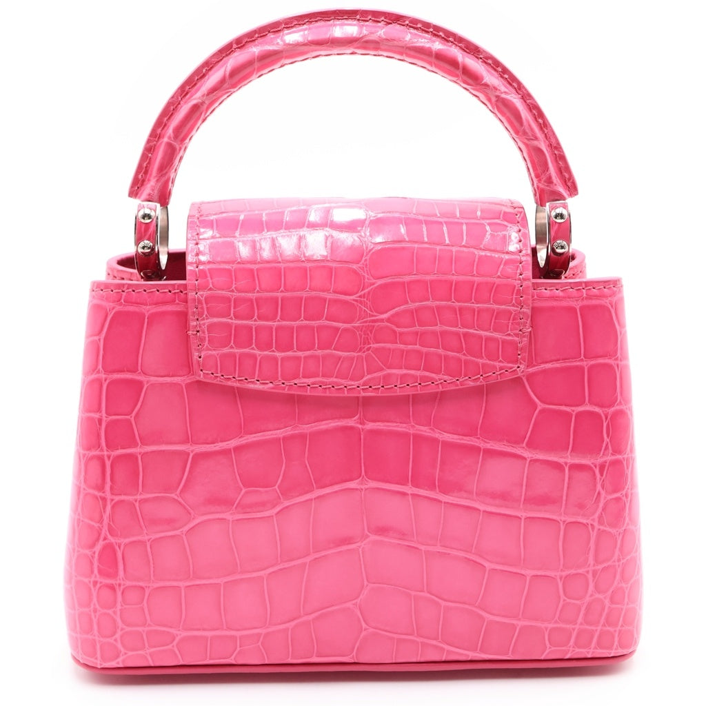 LOUIS VUITTON(ルイヴィトン) カプシーヌミニ フューシャピンク 2WAYハンドバッグ ショルダーバッグ ピンク クロコダイル ブリリアント N96238 シルバー金具 レディース