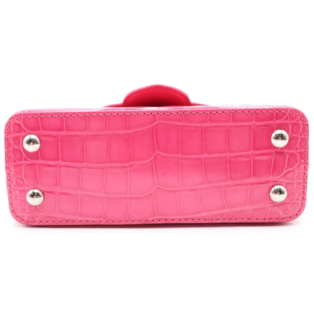 LOUIS VUITTON(ルイヴィトン) カプシーヌミニ フューシャピンク 2WAYハンドバッグ ショルダーバッグ ピンク クロコダイル ブリリアント N96238 シルバー金具 レディース