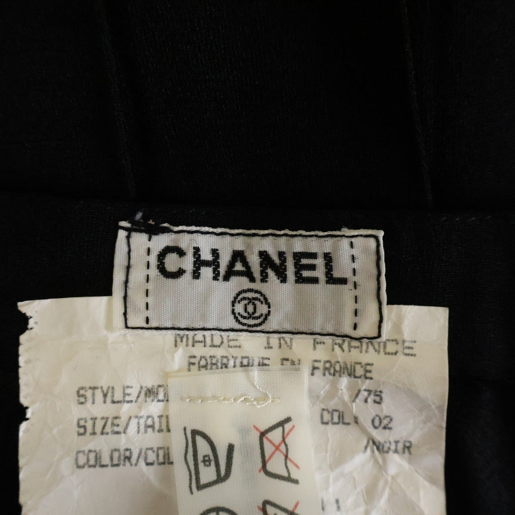 CHANEL(シャネル) ココマークボタン アセテート プリーツ ロング スカート ブラック レディース