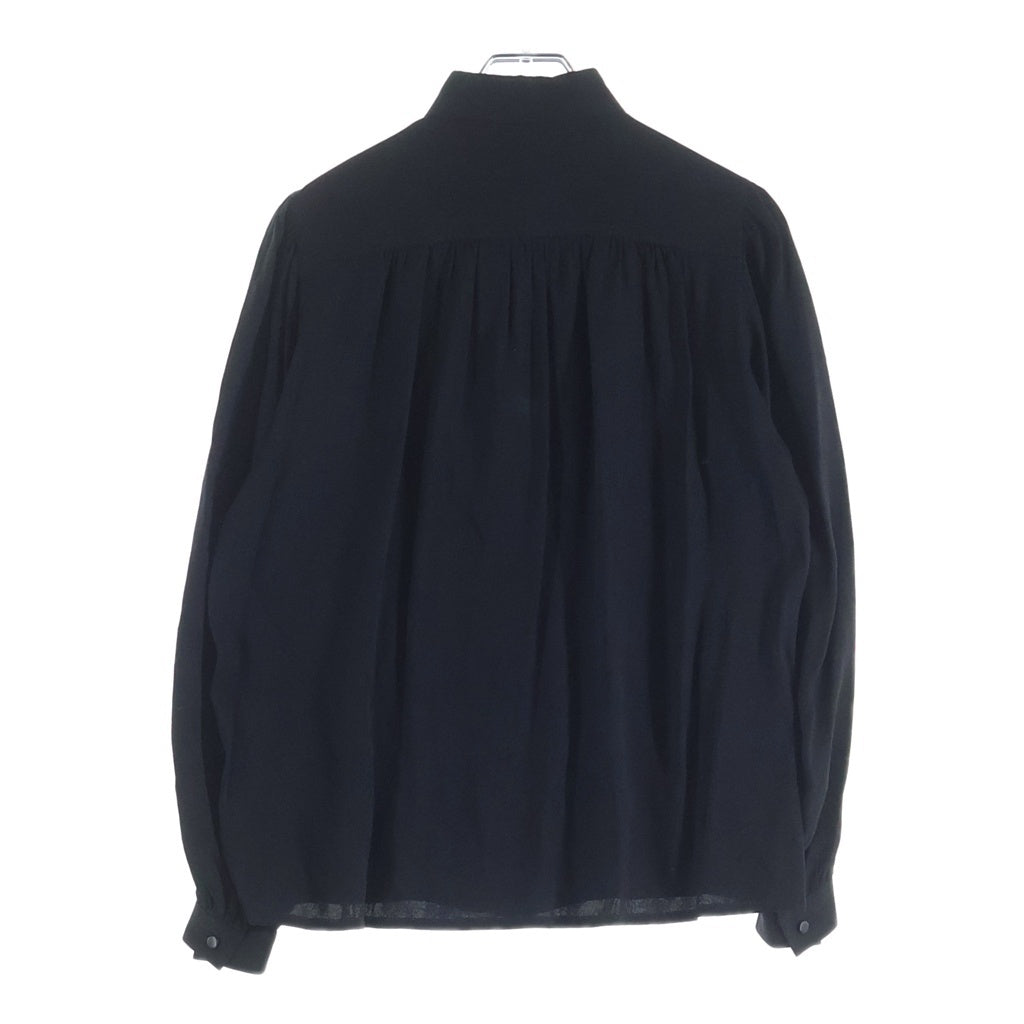 Christian Dior(クリスチャンディオール) CDロゴ総柄 シルク 長袖シャツ ブラウス ブラック レディース