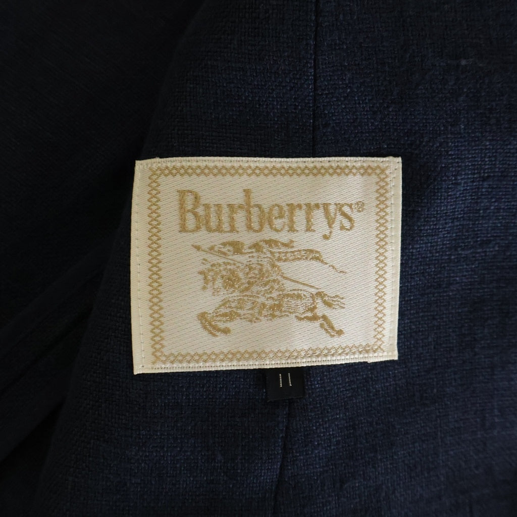 BURBERRY(バーバリー) ジャケット ダブルボタン 麻 ネイビー 11サイズ レディース