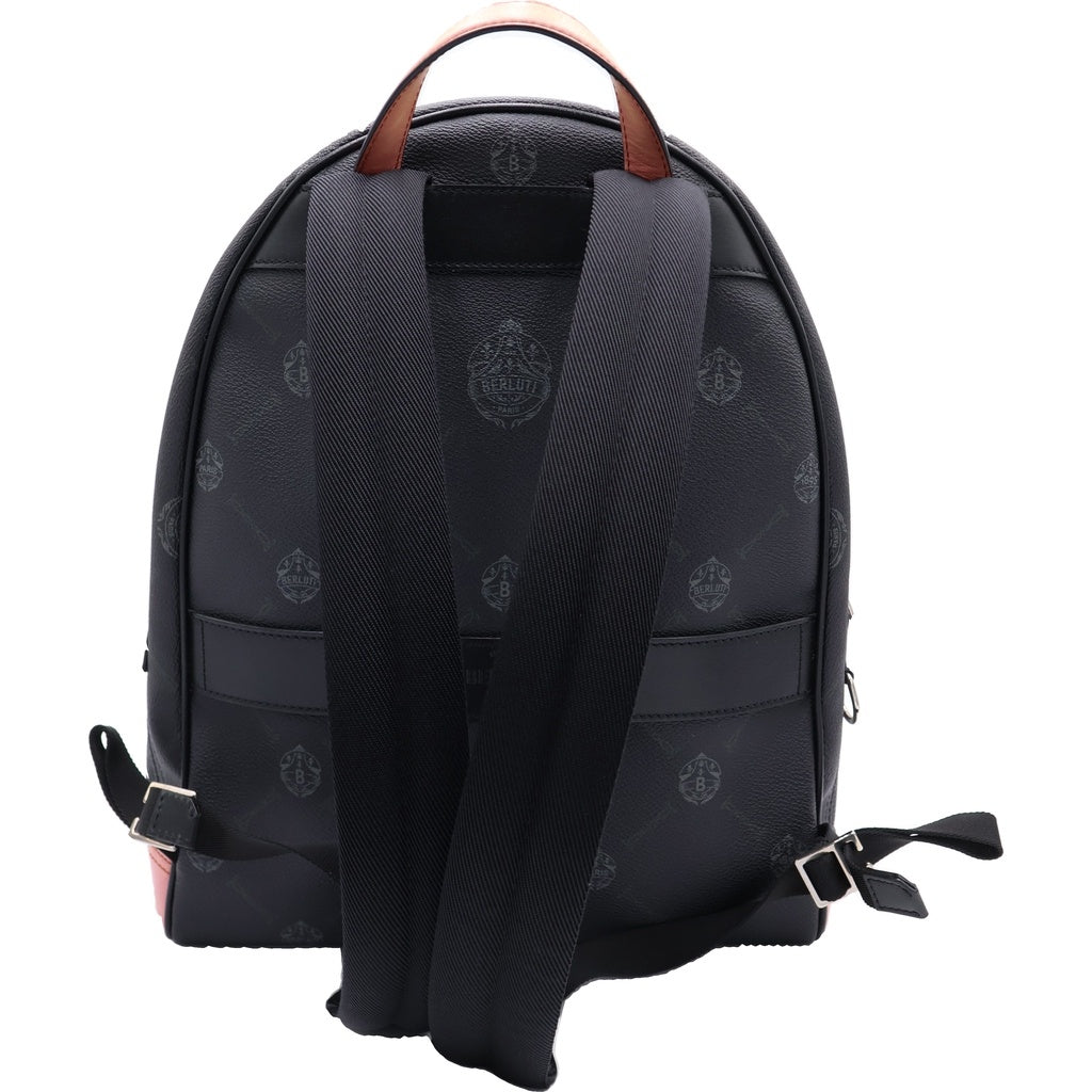 Berluti(ベルルッティ) エクスプローラー ミディアムバックパック リュックサック ブラック×ピンク レザー シルバー金具 レディース