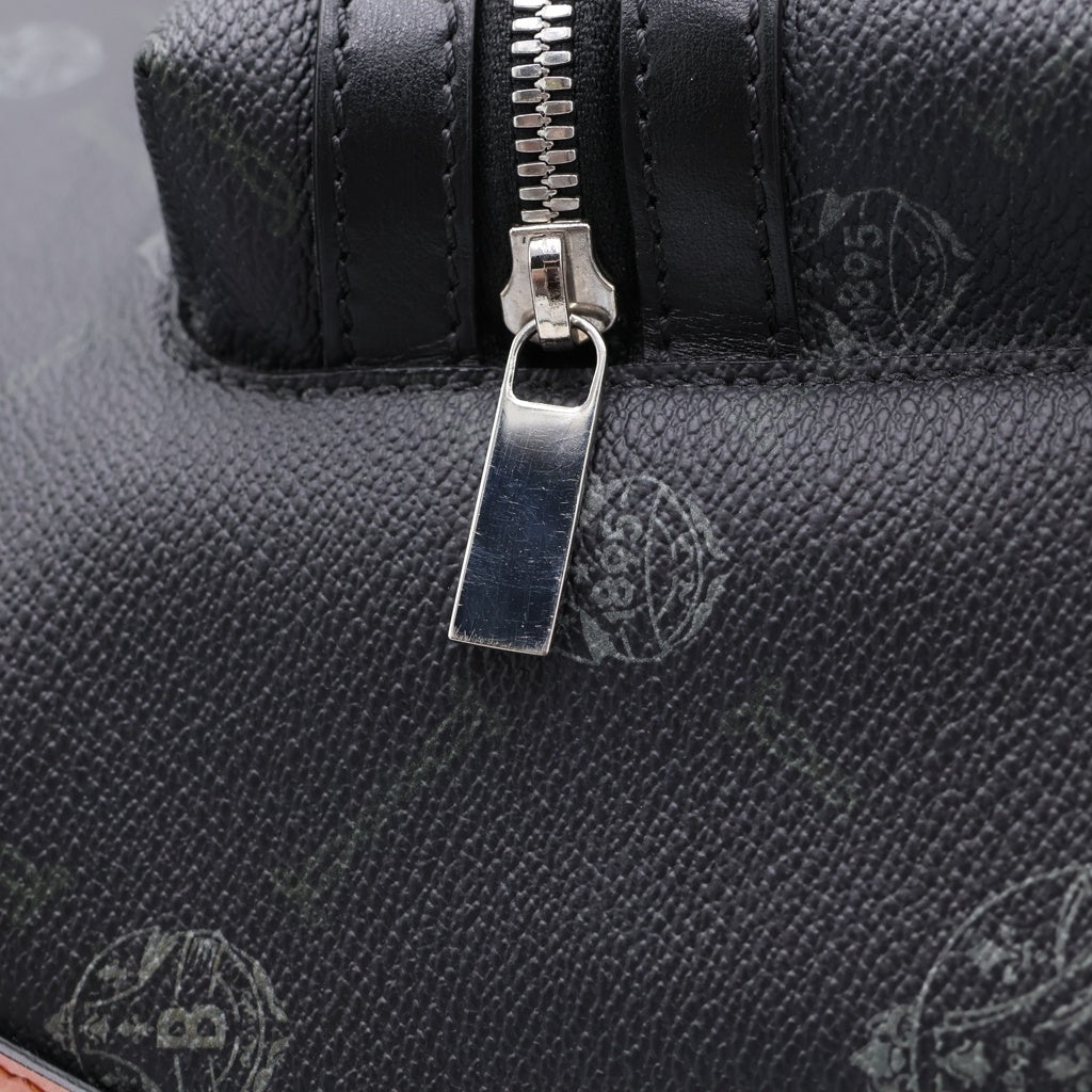 Berluti(ベルルッティ) エクスプローラー ミディアムバックパック リュックサック ブラック×ピンク レザー シルバー金具 レディース