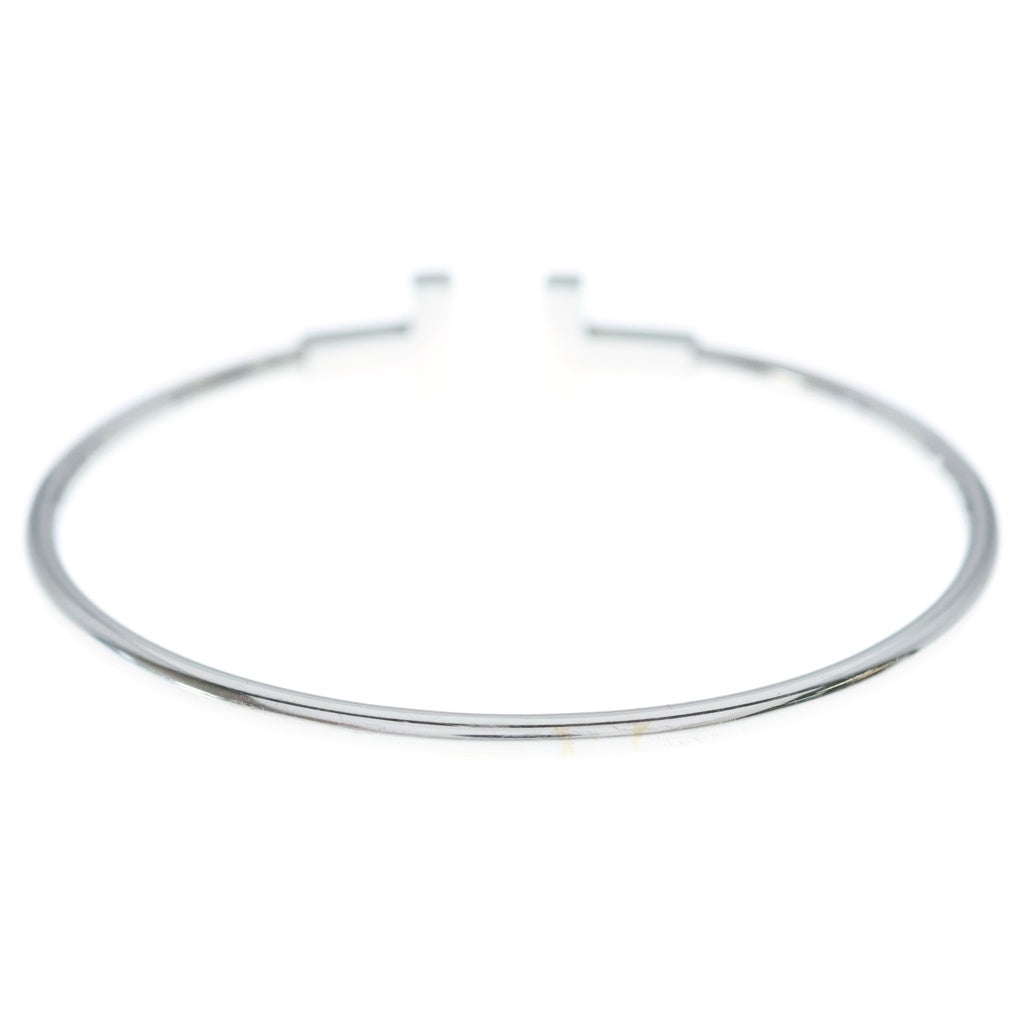 TIFFANY & Co.(ティファニー) Tワイヤー ブレスレット 18Pダイヤ ミディアム バングル ブレスレット K18WG ホワイトゴールド レディース