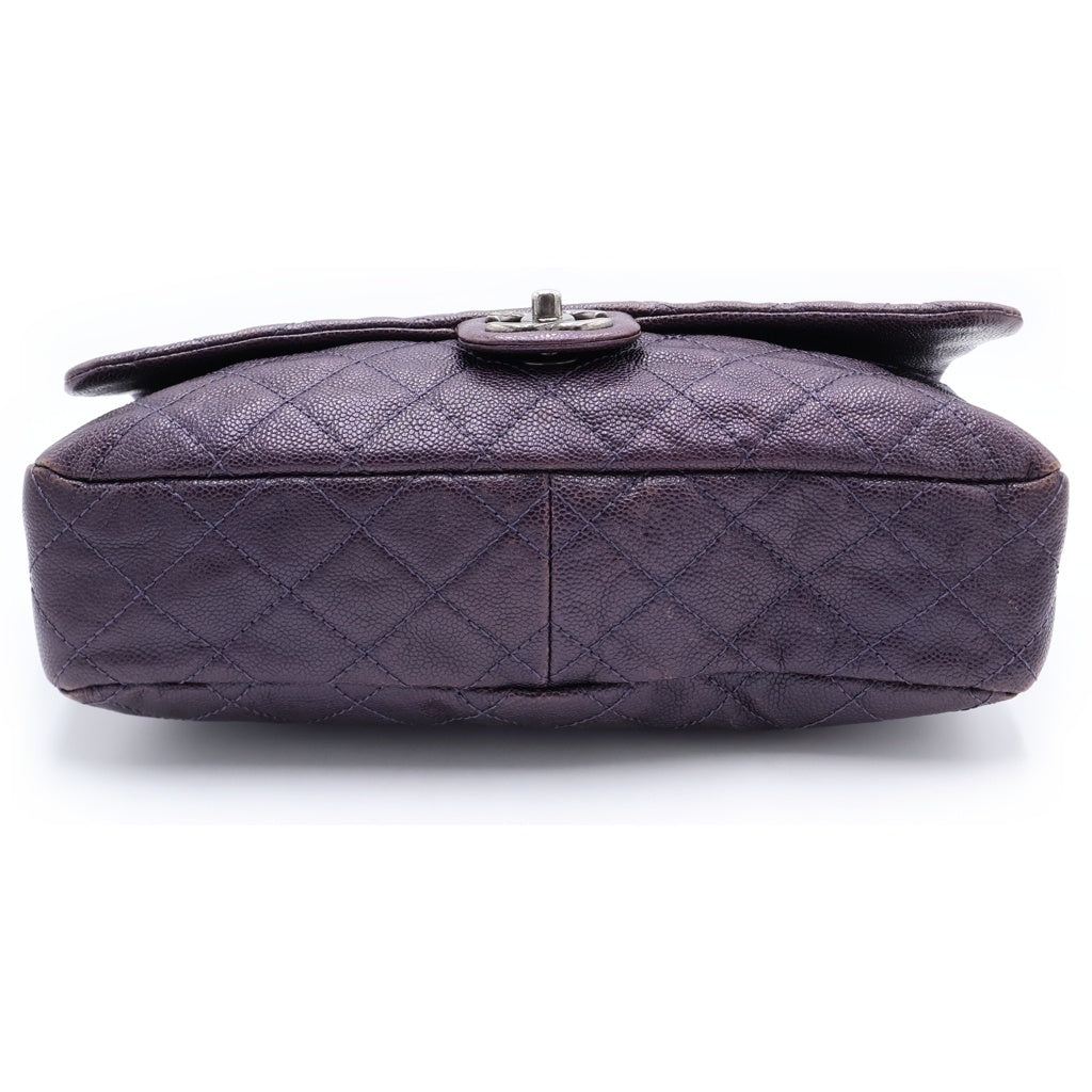 CHANEL(シャネル) デカマトラッセ キャビアスキン シルバー金具 チェーンショルダーバッグ トートバッグ パープル レディース