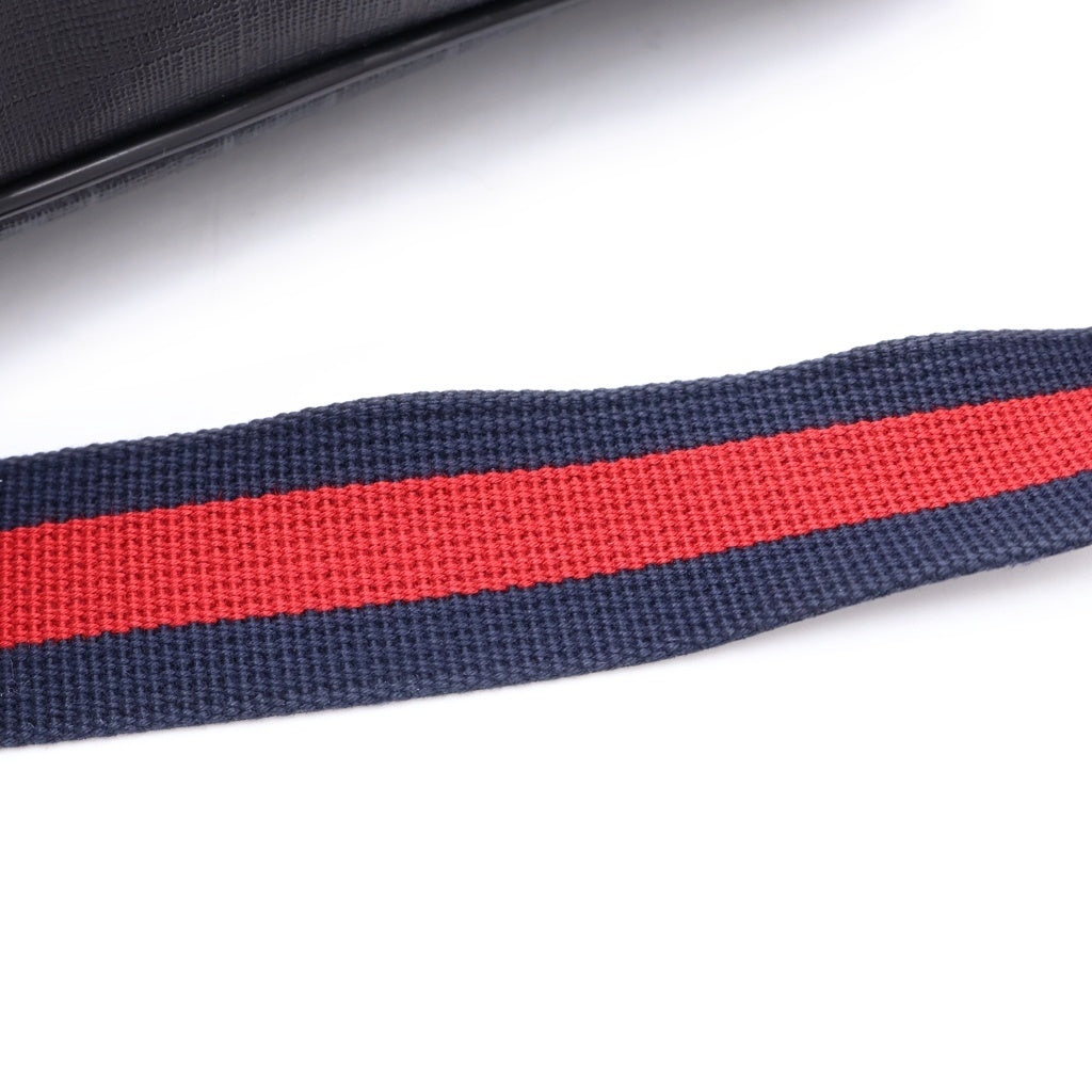 GUCCI(グッチ) GGスプリーム ウエストバッグ ボディバッグ ブラック レザー×PVC 474293 シルバー金具