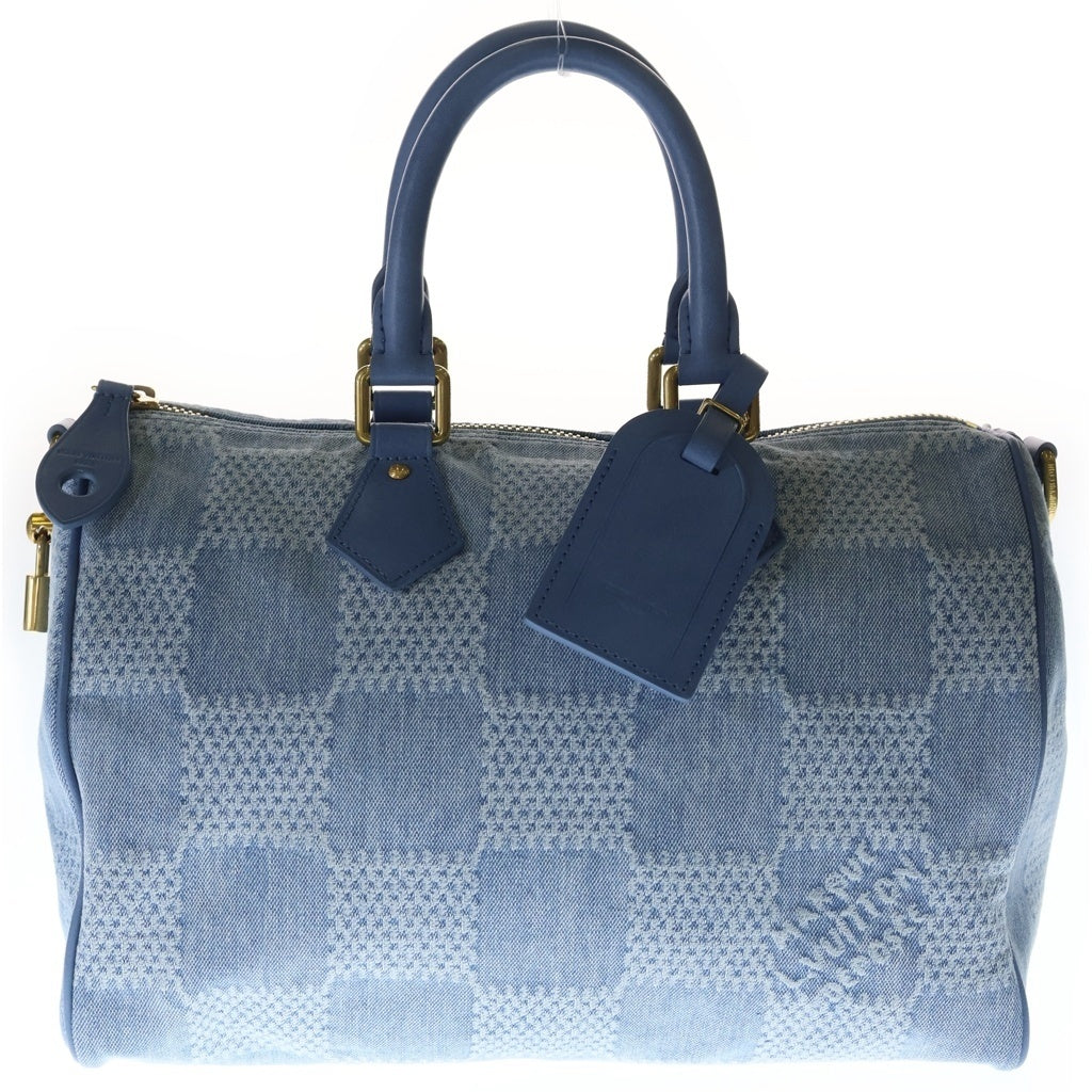 LOUIS VUITTON(ルイヴィトン) ダミエデニム3D スピーディ バンドリエール30 2WAYハンドバッグ ショルダーバッグ インディゴブルー デニム N00203 ゴールド金具