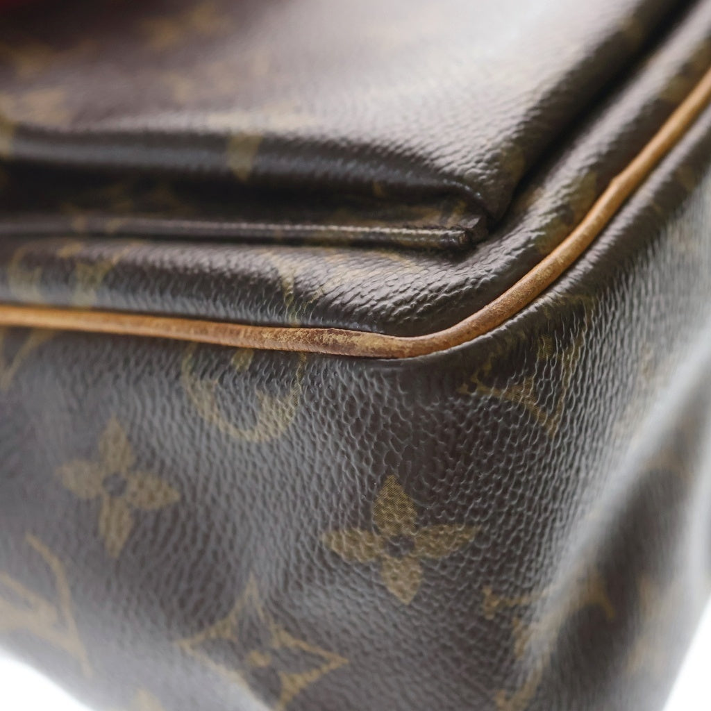 LOUIS VUITTON(ルイヴィトン) モノグラム ヴィバシテPM ショルダーバッグ ミニバッグ ブラウン レザー×PVC M51165 ゴールド金具 レディース