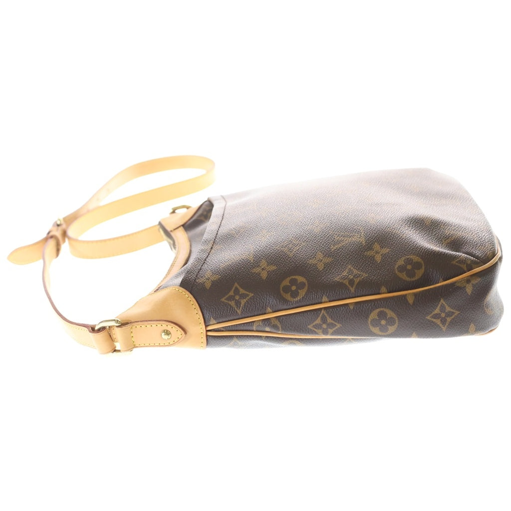 LOUIS VUITTON(ルイヴィトン) モノグラム オデオンPM ショルダーバッグ ポシェット ブラウン レザー×PVC M56390 ゴールド金具 レディース
