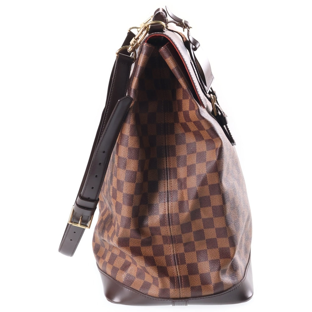 LOUIS VUITTON(ルイヴィトン) ダミエ ウエストエンドPM 2WAYハンドバッグ ショルダーバッグ ブラウン レザー×PVC N41130 ゴールド金具 レディース