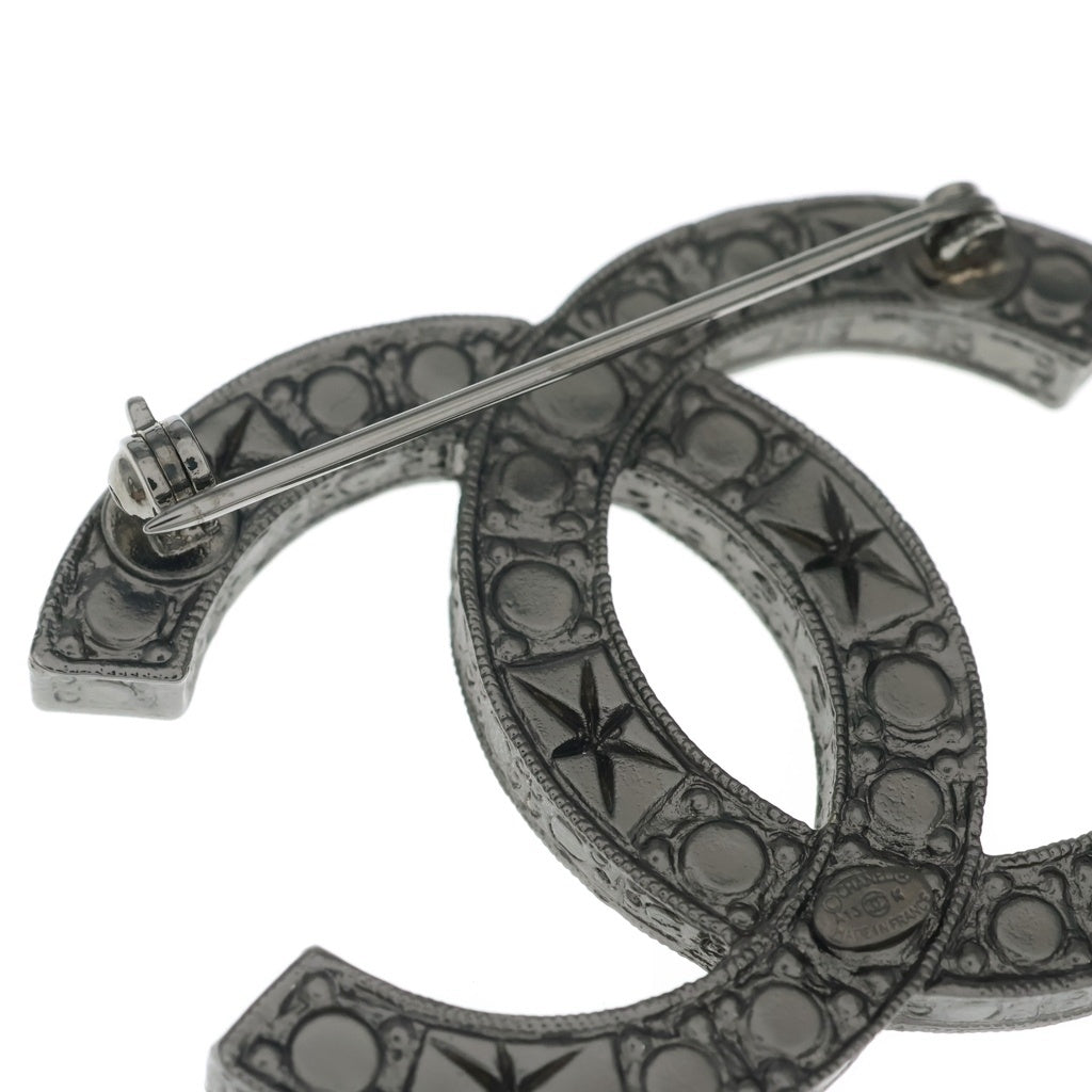 CHANEL(シャネル) ココマーク ラインストーンブローチ ピンバッジ シルバー レディース