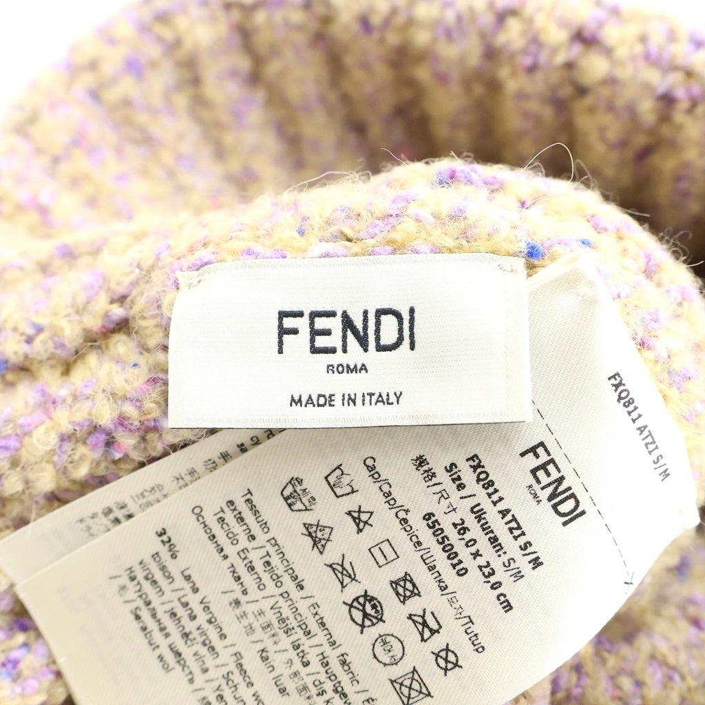FENDI(フェンディ) FFロゴ ニット帽 パープル/マルチカラー FXQ811
