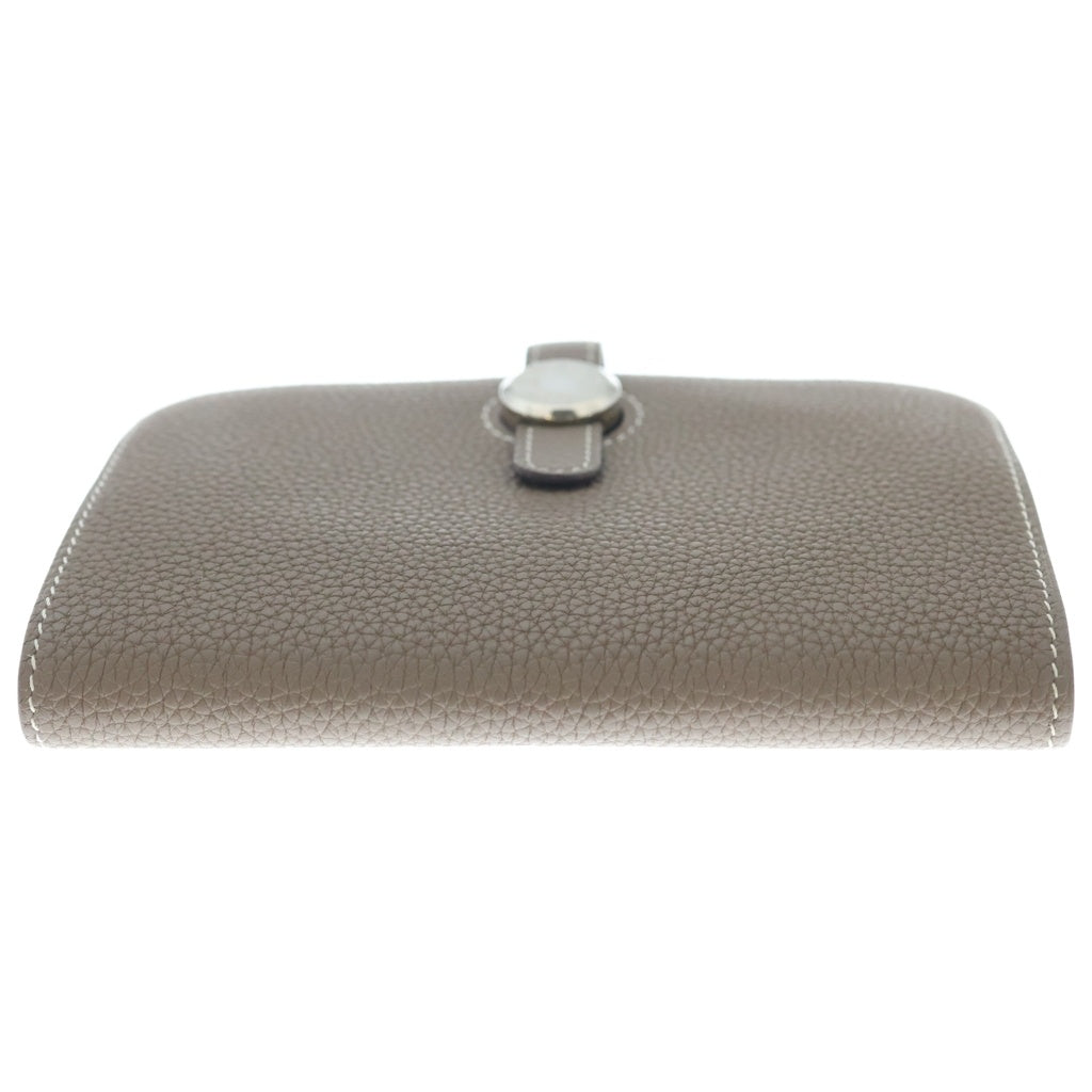 HERMES(エルメス) ドゴン コンパクトトゴ シルバー金具 二つ折り財布 コンパクトウォレット Y刻印 エトゥープ レディース