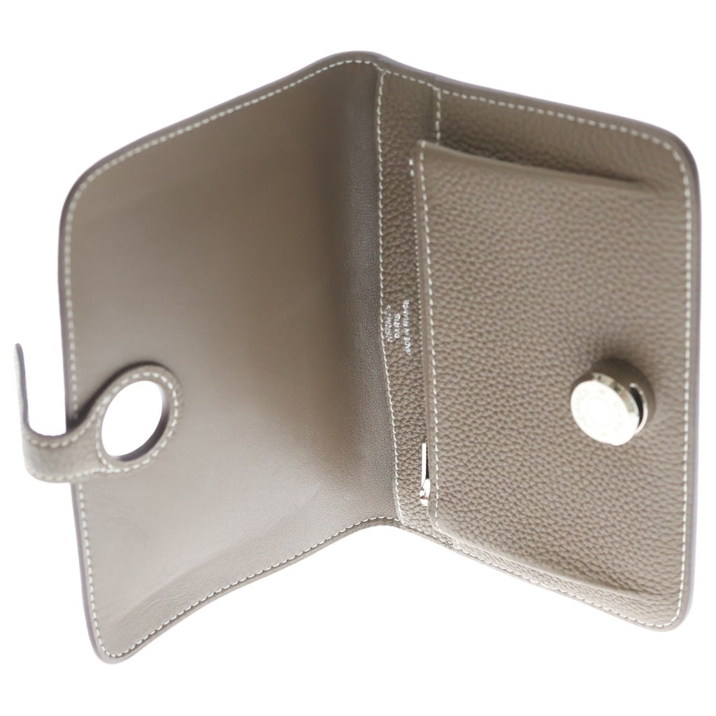 HERMES(エルメス) ドゴン コンパクトトゴ シルバー金具 二つ折り財布 コンパクトウォレット Y刻印 エトゥープ レディース