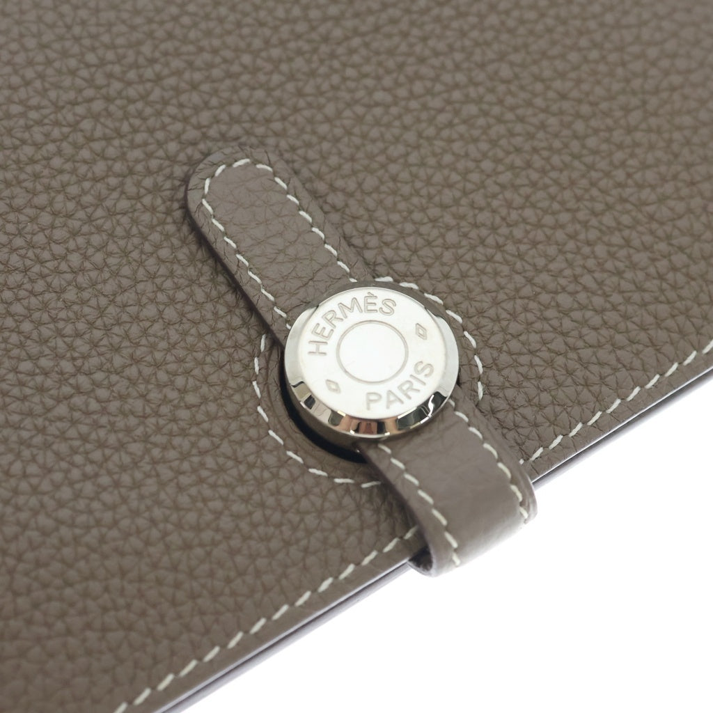 HERMES(エルメス) ドゴン コンパクトトゴ シルバー金具 二つ折り財布 コンパクトウォレット Y刻印 エトゥープ レディース