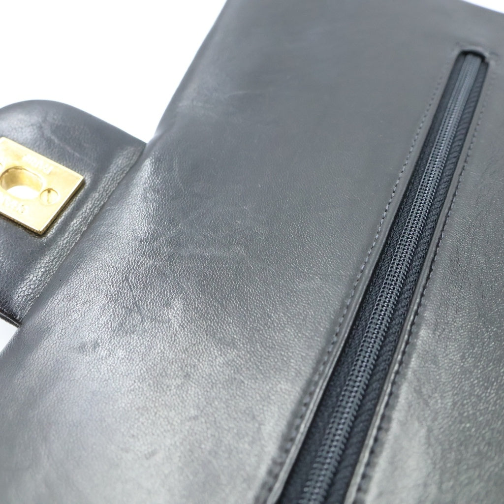 CHANEL(シャネル) マトラッセ25 Wフラップ Wチェーンショルダーバッグ ブラック ラムスキン ゴールド金具 レディース