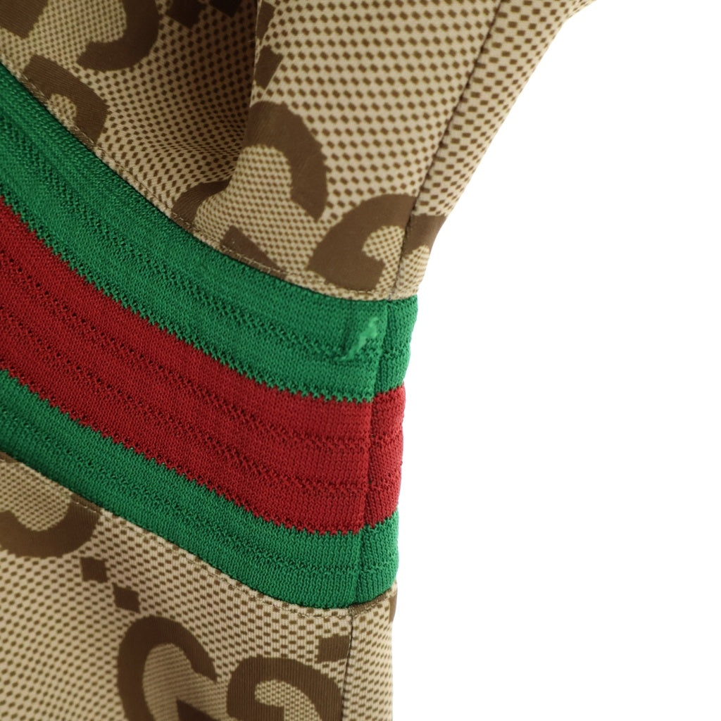 GUCCI(グッチ) Zip-Up Jumbo GG Pattern Hooded Polyester Blouson ジップアップ ジャンボ フーディブルゾン パーカー ベージュ ポリエステル 713974 XJETI