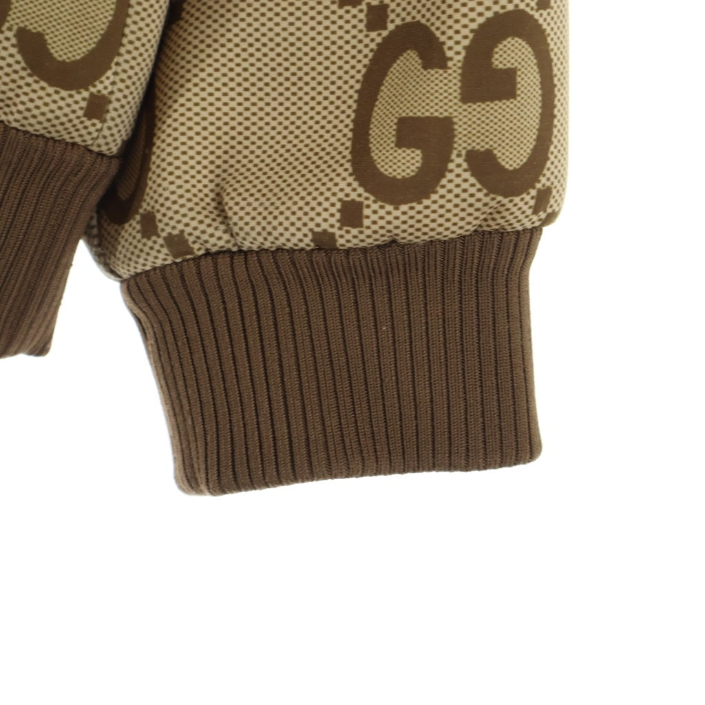 GUCCI(グッチ) Zip-Up Jumbo GG Pattern Hooded Polyester Blouson ジップアップ ジャンボ フーディブルゾン パーカー ベージュ ポリエステル 713974 XJETI