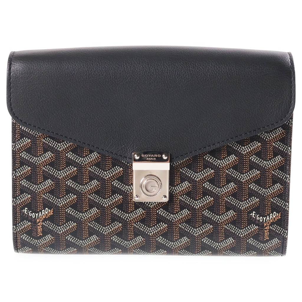 GOYARD(ゴヤール) シープルポーチ ウォレット ショルダーバッグ レザー PVC ブラック レディース