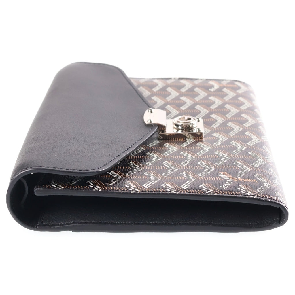 GOYARD(ゴヤール) シープルポーチ ウォレット ショルダーバッグ レザー PVC ブラック レディース