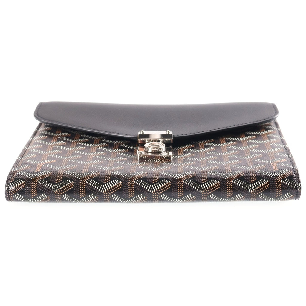 GOYARD(ゴヤール) シープルポーチ ウォレット ショルダーバッグ レザー PVC ブラック レディース