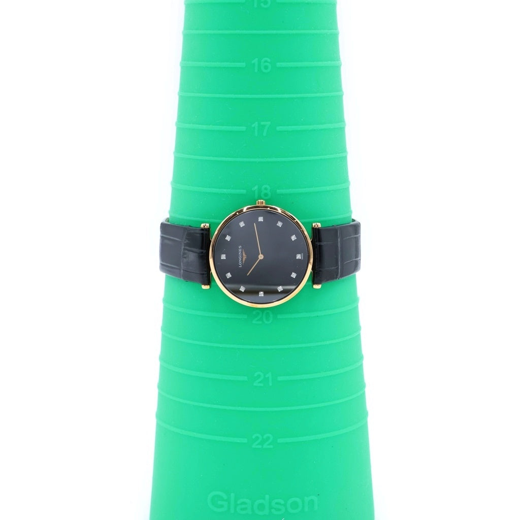 LONGINES(ロンジン) グランクラッシック 黒文字盤 GP×レザー/QZ レザー クォーツ 腕時計 L4.709.1.57.2
