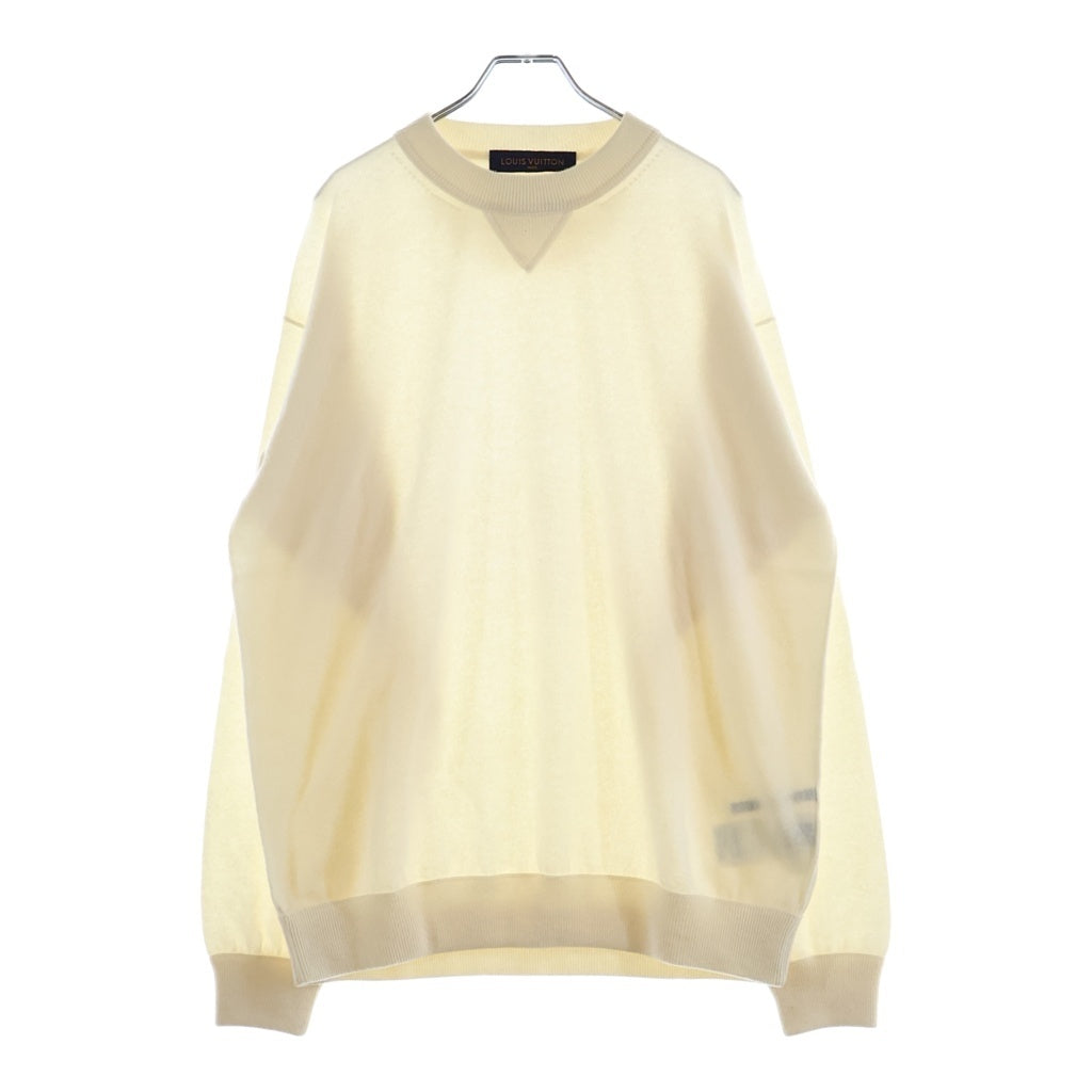 LOUIS VUITTON(ルイヴィトン) 19SS Cashmere Logo Knit インサイドアウト カシミヤ クルーネックニット アイボリー RM191 JZE HGN62W
