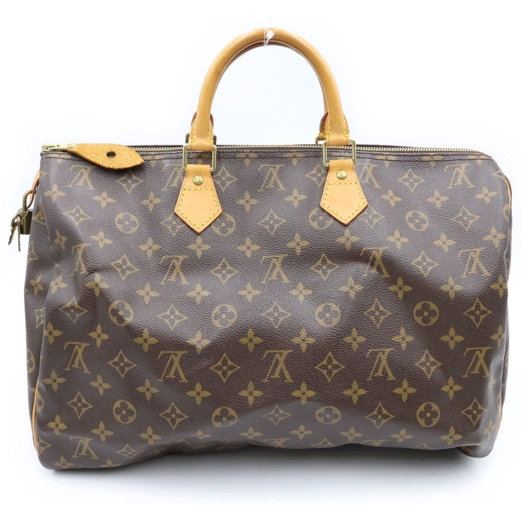 LOUIS VUITTON(ルイヴィトン) モノグラム スピーディ40 ハンドバッグ ボストンバッグ ブラウン レザー×PVC M41522 ゴールド金具 レディース