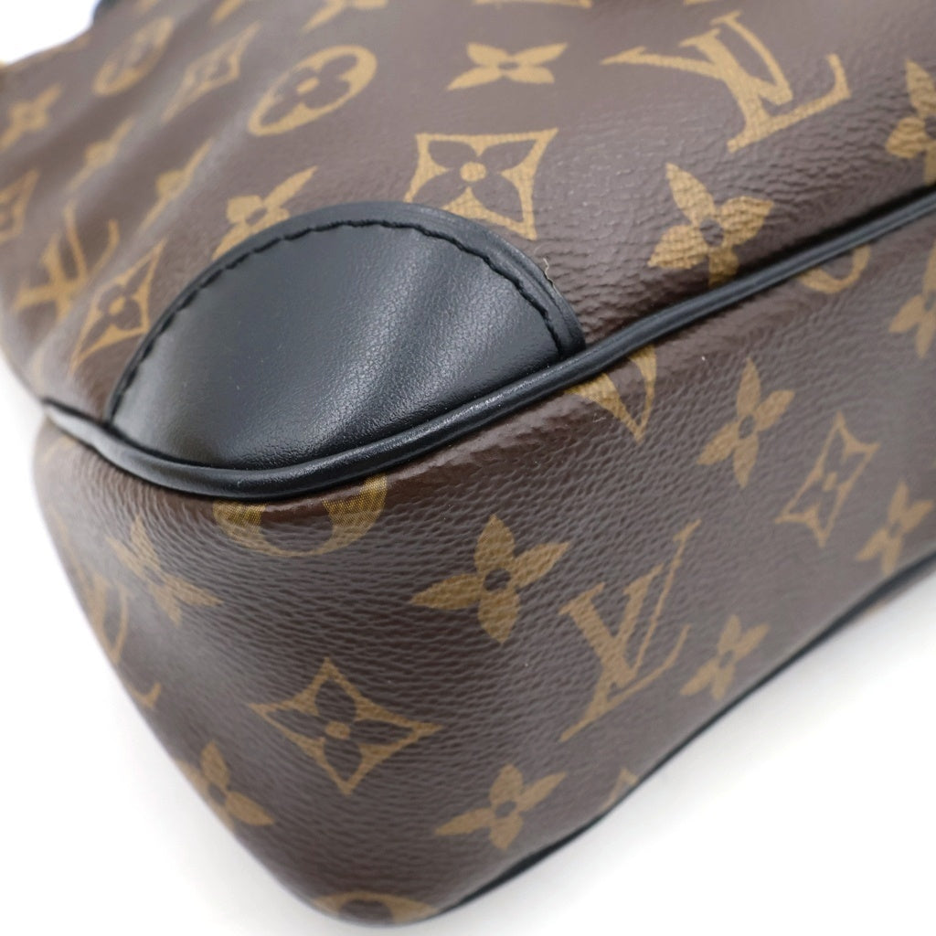LOUIS VUITTON(ルイヴィトン) モノグラム オデオンNM PM ショルダーバッグ ブラウン×ブラック レザー×PVC M45353 ゴールド金具 レディース