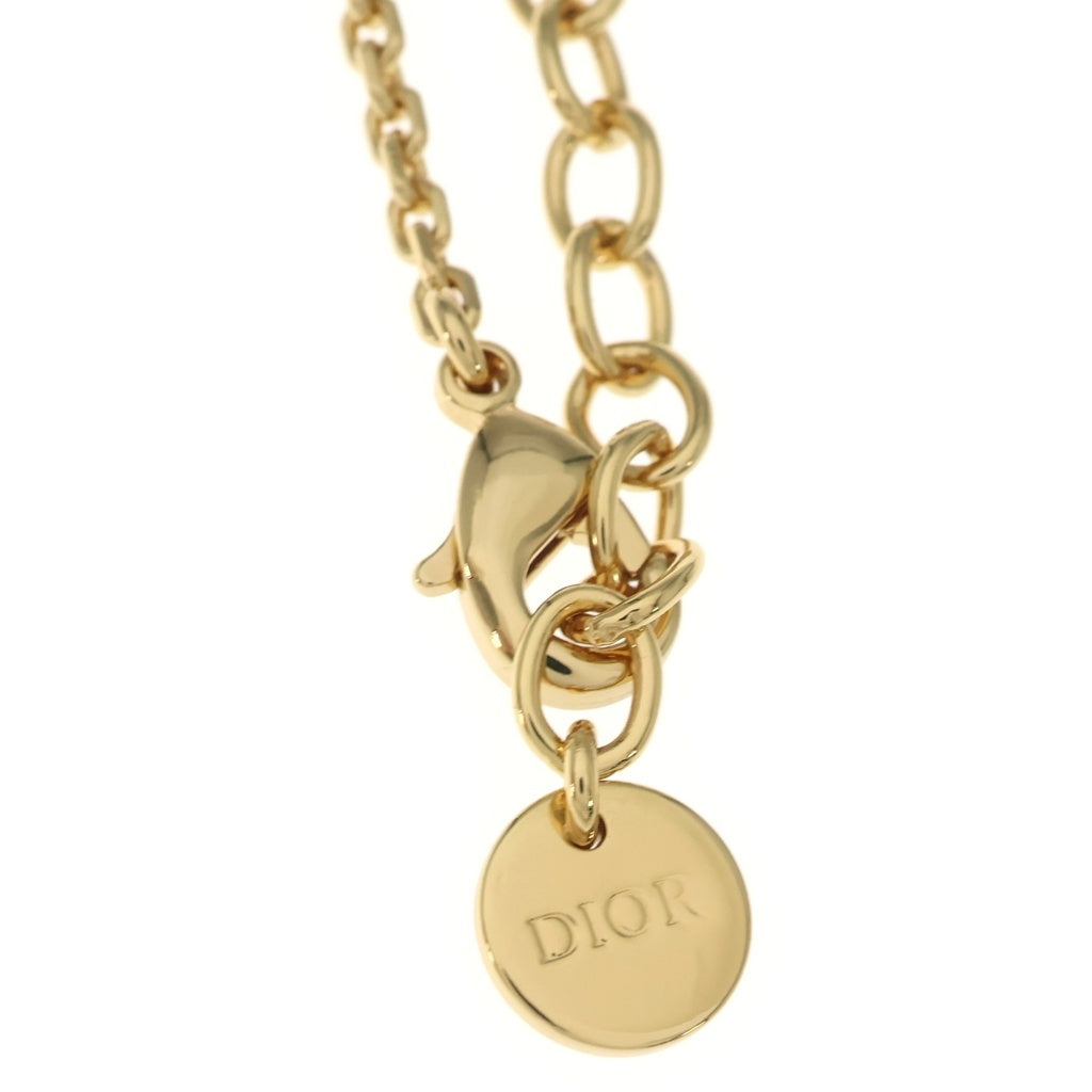 Christian Dior(クリスチャンディオール) ロゴ ブレスレット ラインストーン パール ゴールド GP レディース