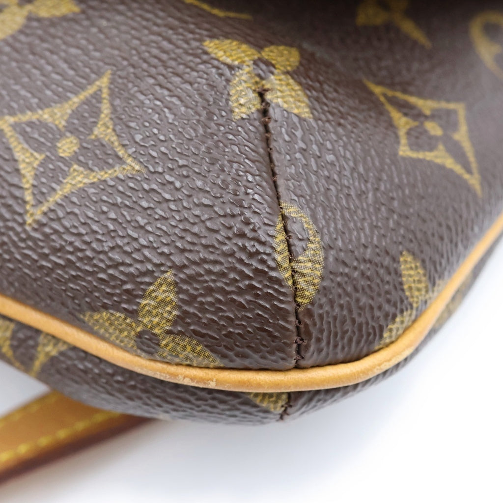 LOUIS VUITTON(ルイヴィトン) モノグラム ミュゼットタンゴ ショルダーバッグ ブラウン レザー×PVC M51388 ゴールド金具 レディース