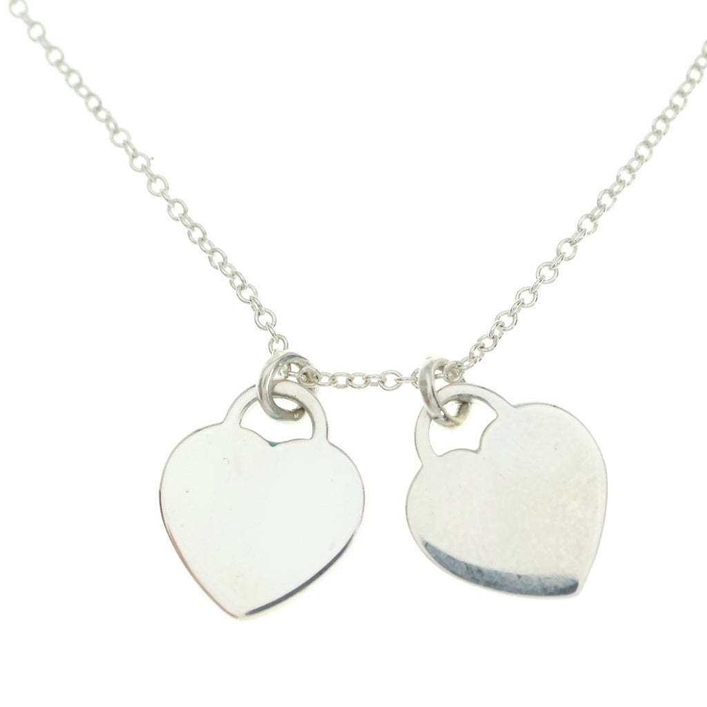 TIFFANY & Co.(ティファニー) リターントゥティファニー ミニダブルハートタグ ネックレス ペンダント チェーン ティファニーブルー×シルバー Ag925 レディース