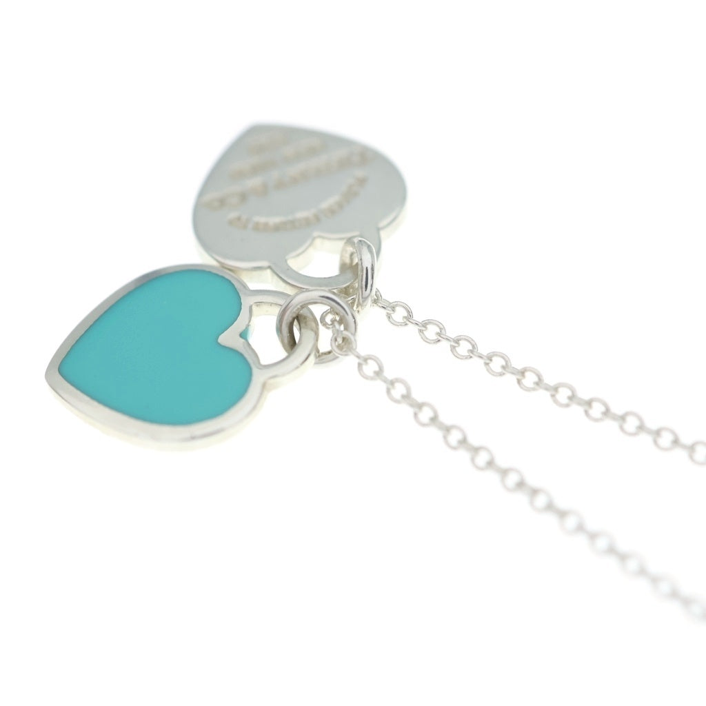 TIFFANY & Co.(ティファニー) リターントゥティファニー ミニダブルハートタグ ネックレス ペンダント チェーン ティファニーブルー×シルバー Ag925 レディース