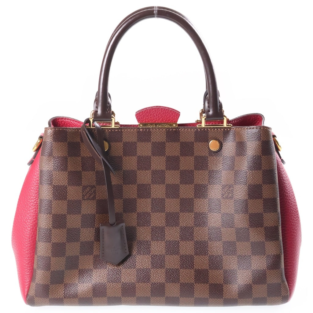 LOUIS VUITTON(ルイヴィトン) ブリタニー ハンドバッグ 2wayショルダー ダミエ レザー PVC ブラウン/フューシャ N41675 レディース