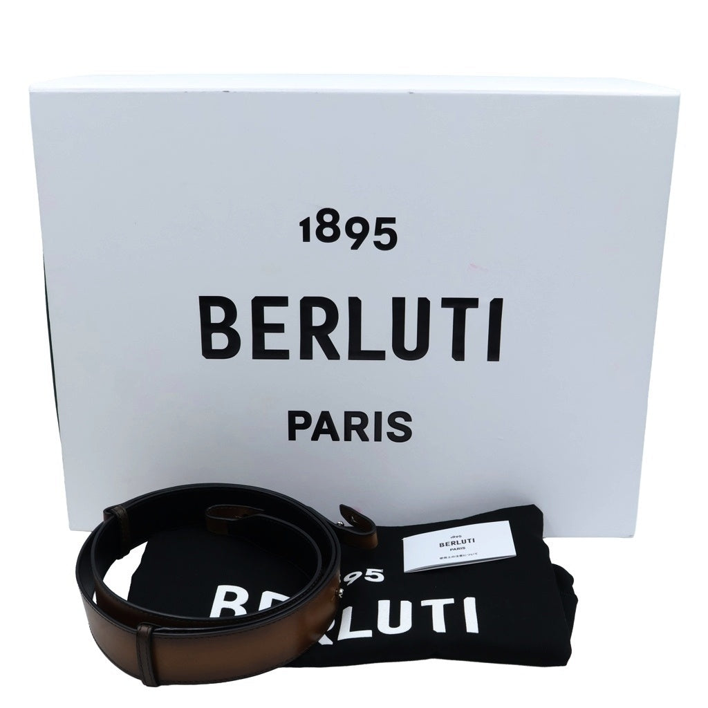Berluti(ベルルッティ) カリグラフィー パッチワーク スクリット ビジネスバッグ ショルダーバッグ 2WAY ブラウン レザー 235685 レディース