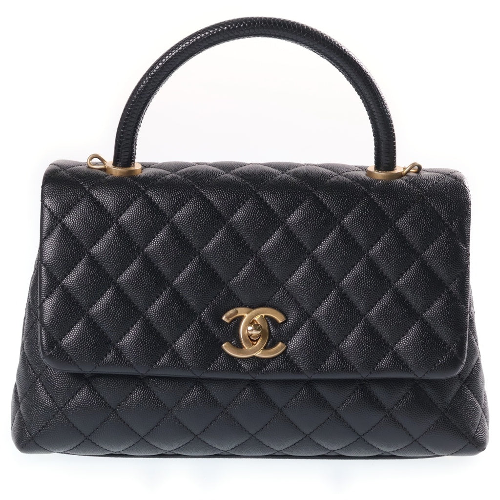 CHANEL(シャネル) ココハンドル29 2WAYハンドバッグ ショルダーバッグ ブラック キャビアスキン A92991 ゴールド金具 レディース
