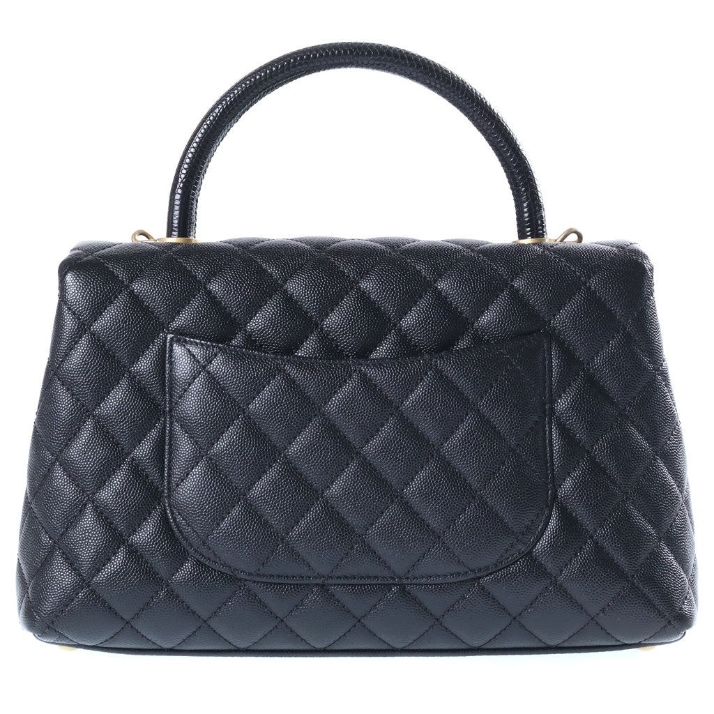 CHANEL(シャネル) ココハンドル29 2WAYハンドバッグ ショルダーバッグ ブラック キャビアスキン A92991 ゴールド金具 レディース