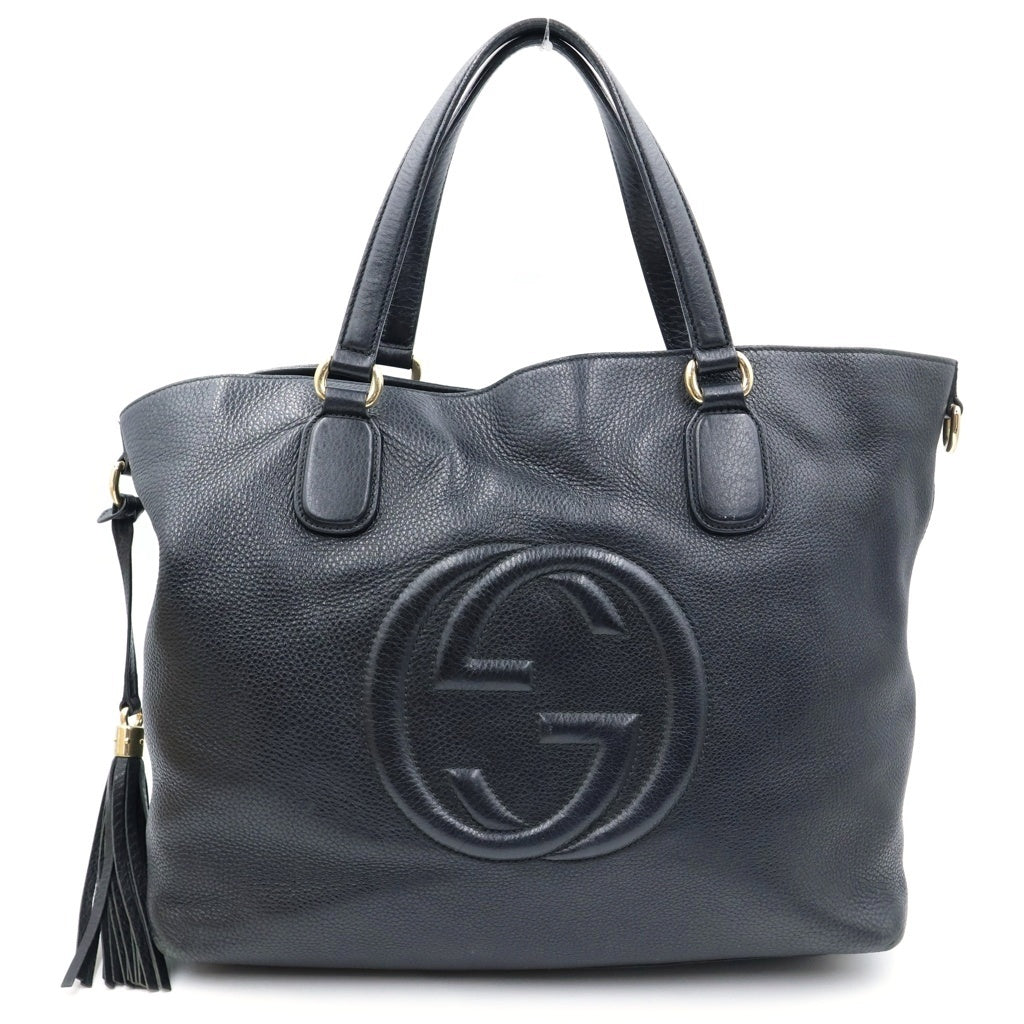 GUCCI(グッチ) ソーホー トートバッグ ハンドバッグ ブラック レザー 282303 ゴールド金具 レディース