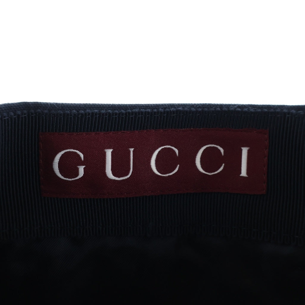 GUCCI(グッチ) ロゴ刺繍ストレートパンツ ネイビー 831828