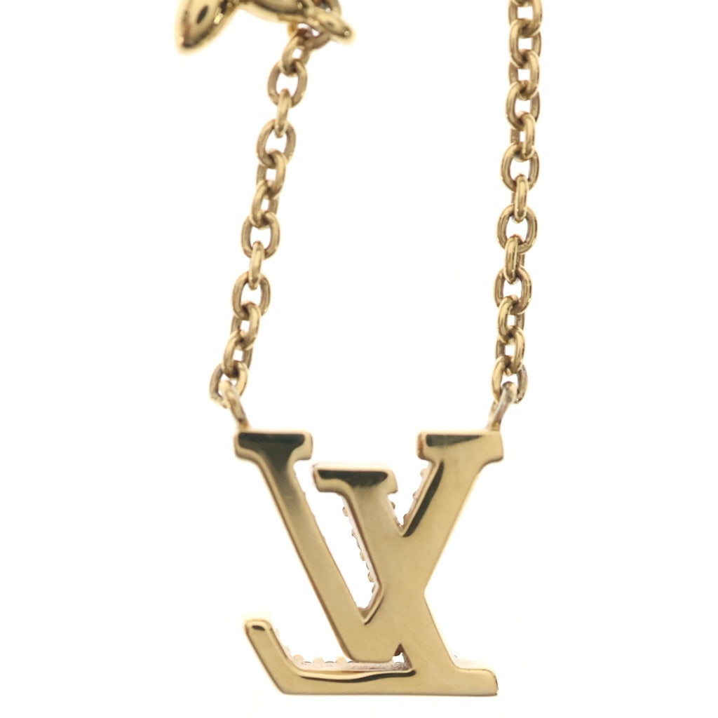 LOUIS VUITTON(ルイヴィトン) LVアイコニック ロゴラインストーン ネックレス ペンダント チェーン ゴールド M00596 レディース