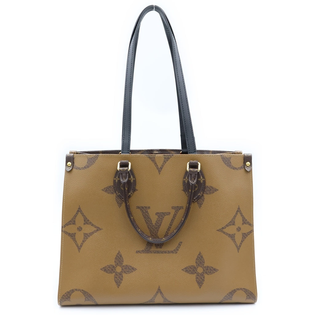 LOUIS VUITTON(ルイヴィトン) モノグラムリバース オンザゴーMM ハンドバッグ トートバッグ ブラウン PVC×レザー M45321 レディース